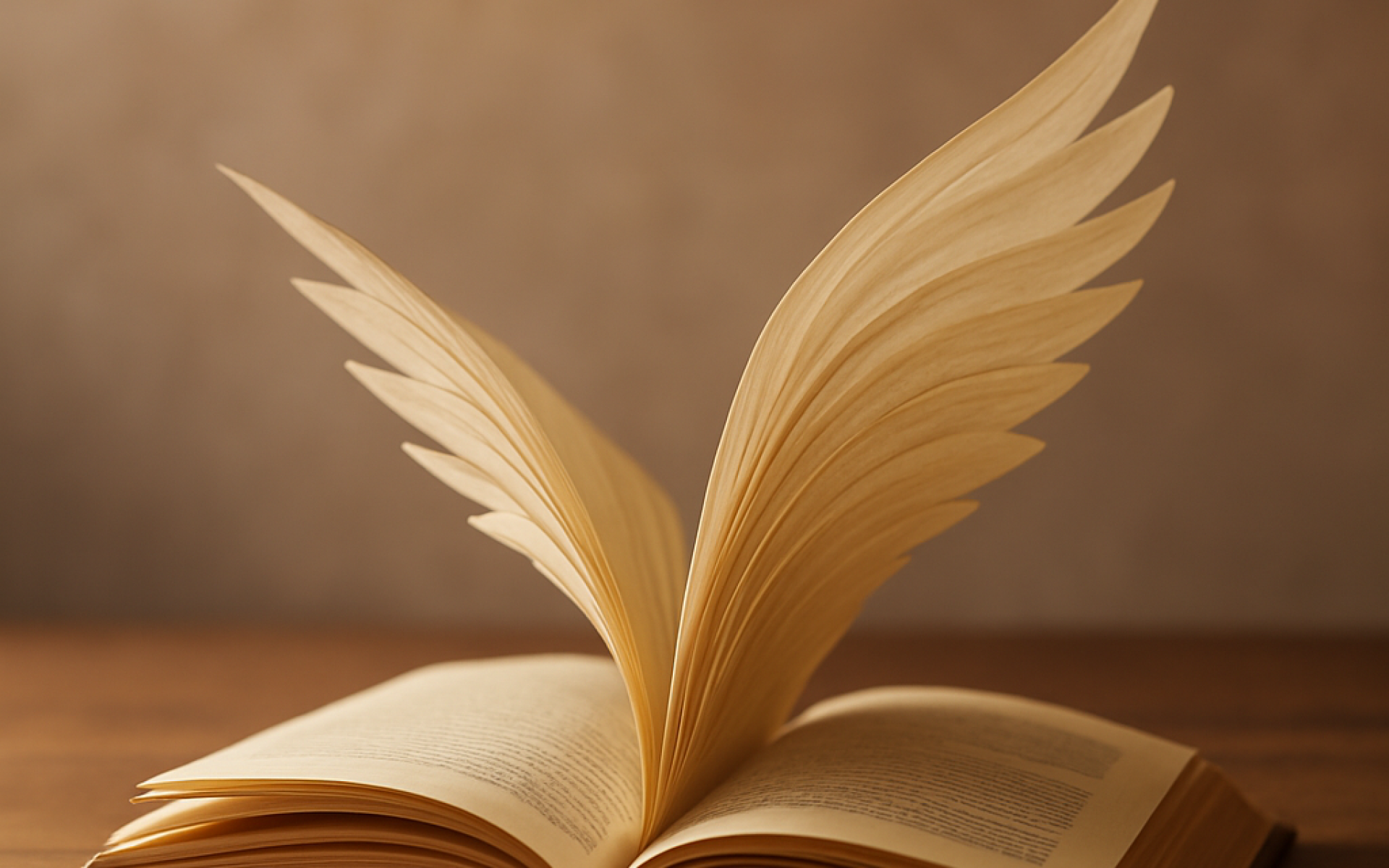 Fantasiebild offenes Buch mit Flügel